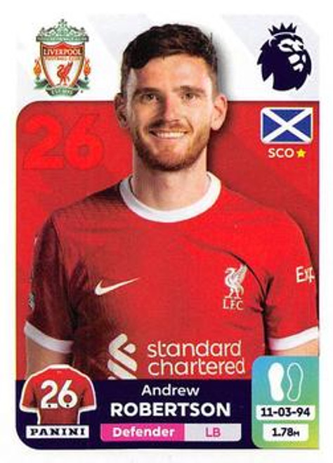 #353 Andrew Robertson (Liverpool) Panini Premier League 2024 Sticker Collection #353 Andrew Robertson (Liverpool) Panini Premier League 2024 Sticker Collection