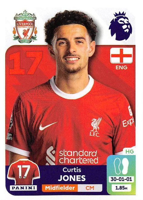 #360 Curtis Jones (Liverpool) Panini Premier League 2024 Sticker Collection