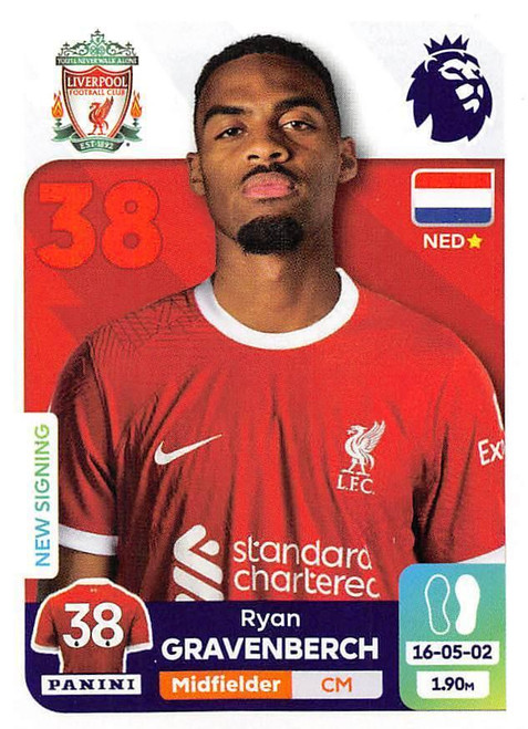 #362 Ryan Gravenberch (Liverpool) Panini Premier League 2024 Sticker Collection