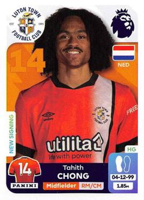 #389 Tahith Chong (Luton Town) Panini Premier League 2024 Sticker Collection