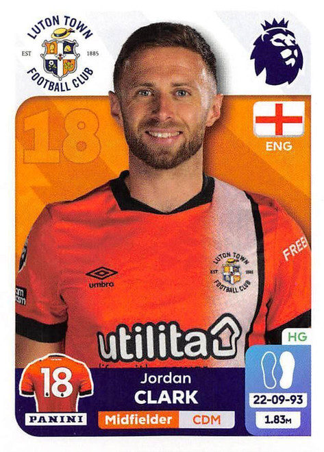 #391 Jordan Clark (Luton Town) Panini Premier League 2024 Sticker Collection