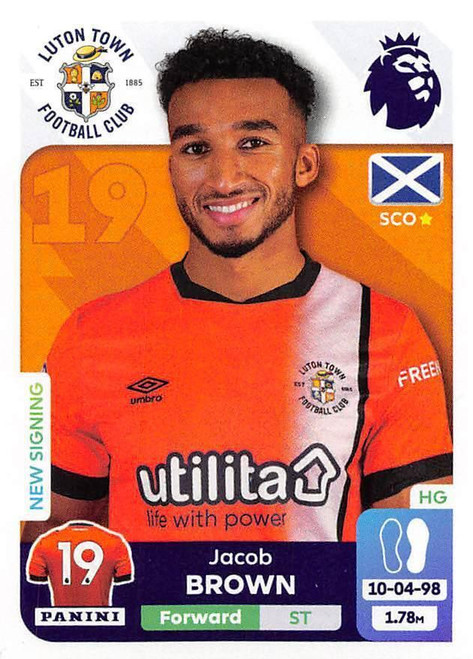 #397 Jacob Brown (Luton Town) Panini Premier League 2024 Sticker Collection
