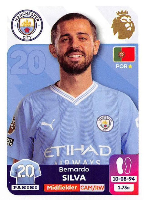 #422 Bernardo Silva (Manchester City) Panini Premier League 2024 Sticker Collection