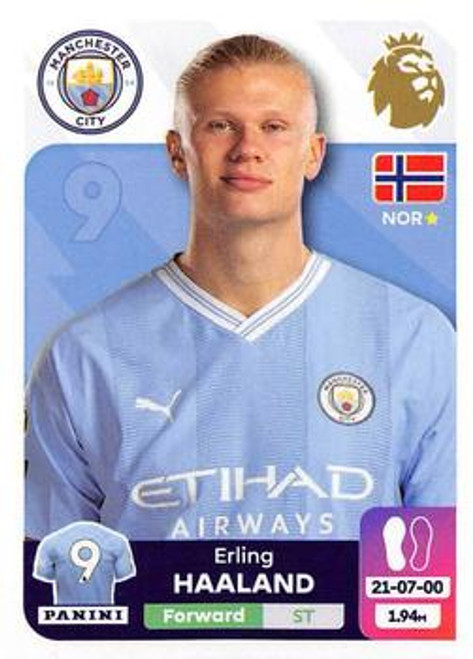 #425 Erling Haaland (Manchester City) Panini Premier League 2024 Sticker Collection