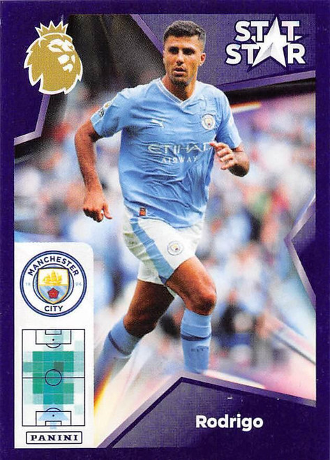 #432 Rodrigo STAT STAR (Manchester City) Panini Premier League 2024 Sticker Collection
