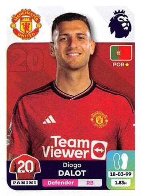 #442 Diogo Dalot (Manchester United) Panini Premier League 2024 Sticker Collection