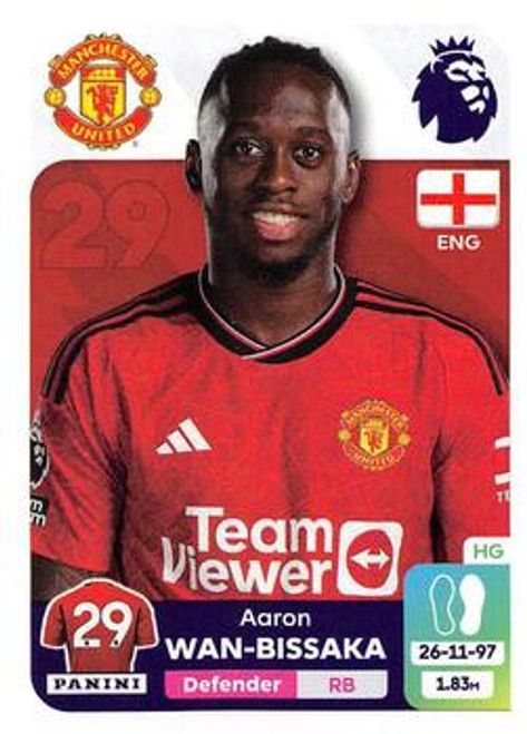 #444 Aaron Wan-Bissaka (Manchester United) Panini Premier League 2024 Sticker Collection