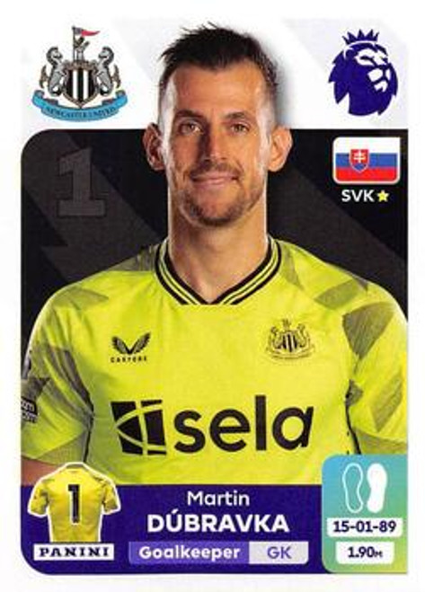 #464 Martin Dubravka (Newcastle United) Panini Premier League 2024 Sticker Collection