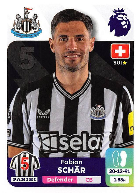 #468 Fabian Schar (Newcastle United) Panini Premier League 2024 Sticker Collection