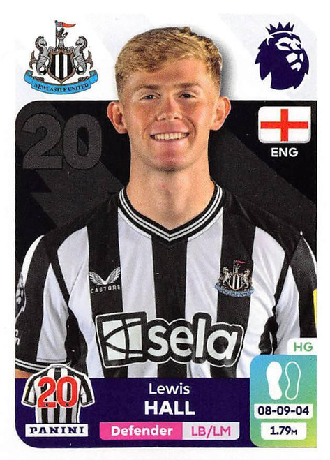 #471 Lewis Hall (Newcastle United) Panini Premier League 2024 Sticker Collection
