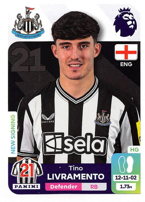 #472 Tino Livramento (Newcastle United) Panini Premier League 2024 Sticker Collection #472 Tino Livramento (Newcastle United) Panini Premier League 2024 Sticker Collection
