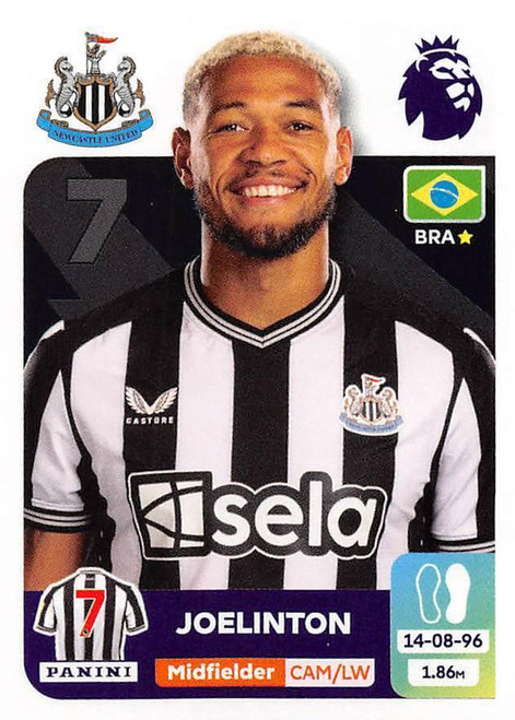 #474 Joelinton (Newcastle United) Panini Premier League 2024 Sticker Collection