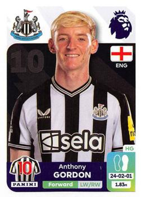 #483 Anthony Gordon (Newcastle United) Panini Premier League 2024 Sticker Collection