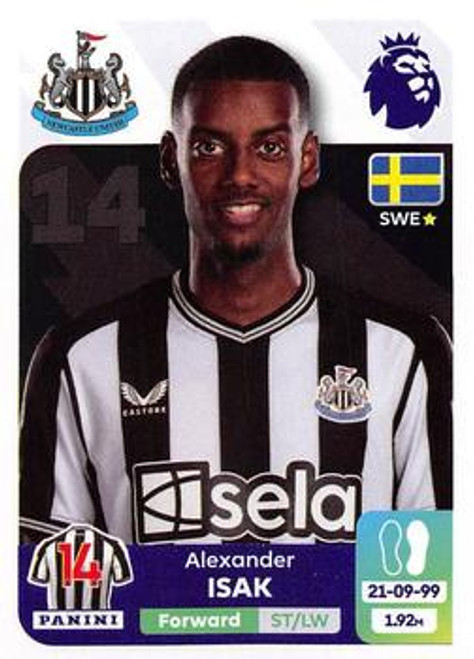 #484 Alexander Isak (Newcastle United) Panini Premier League 2024 Sticker Collection