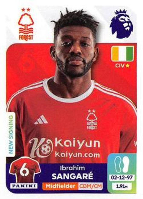 #504 Ibrahim Sangare (Nottingham Forest) Panini Premier League 2024 Sticker Collection