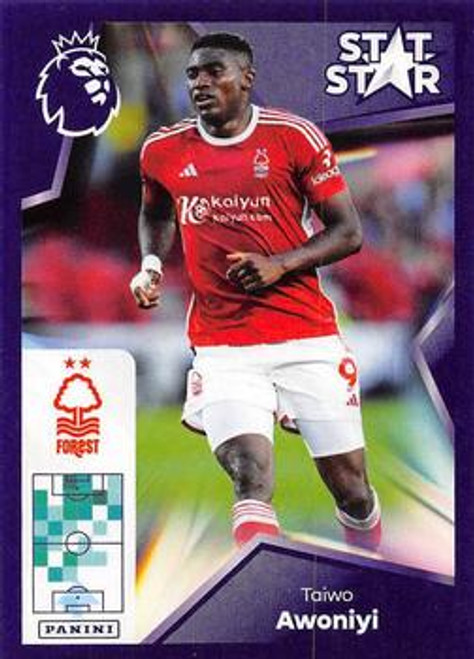 #520 Taiwo Awoniyi STAT STAR (Nottingham Forest) Panini Premier League 2024 Sticker Collection