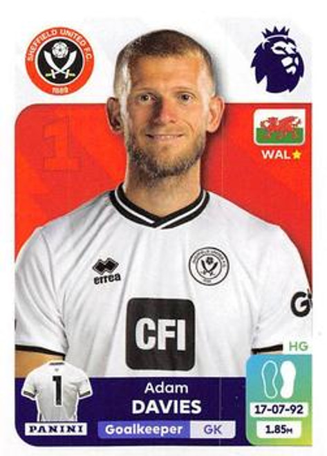 #522 Adam Davies (Sheffield United) Panini Premier League 2024 Sticker Collection