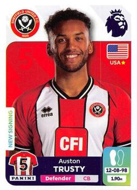#526 Auston Trusty (Sheffield United) Panini Premier League 2024 Sticker Collection