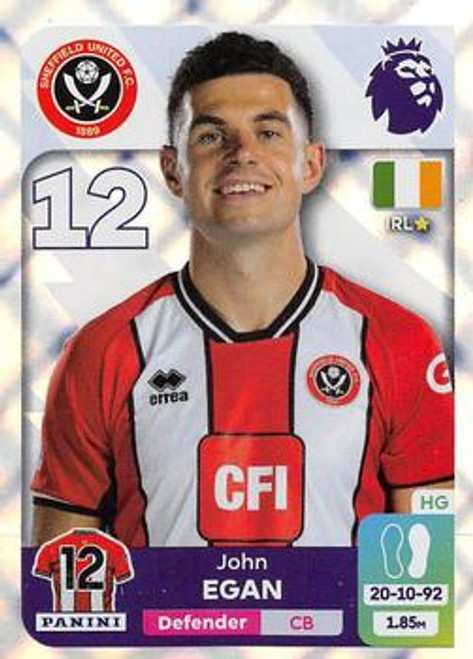 #528 John Egan (Sheffield United) Panini Premier League 2024 Sticker Collection