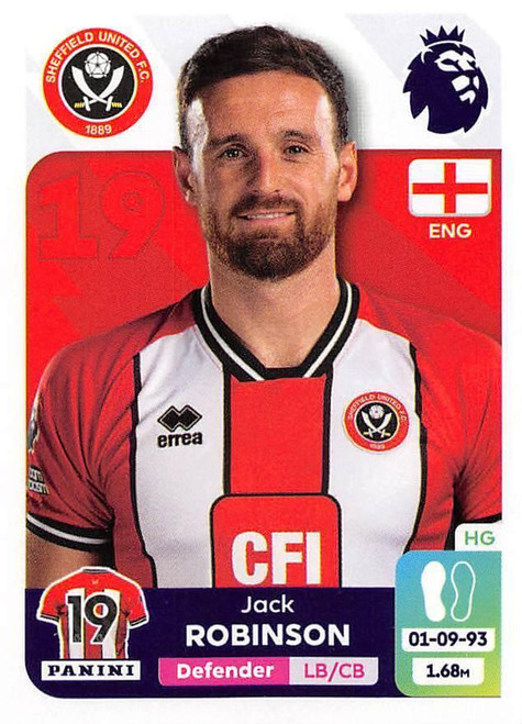 #530 Jack Robinson (Sheffield United) Panini Premier League 2024 Sticker Collection