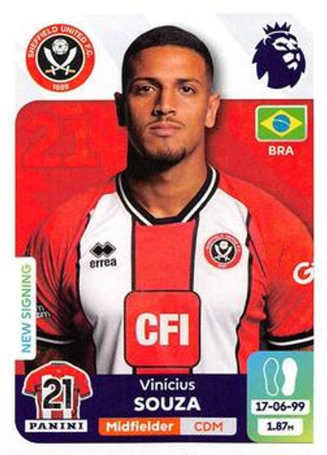 #535 Vinicius Souza (Sheffield United) Panini Premier League 2024 Sticker Collection