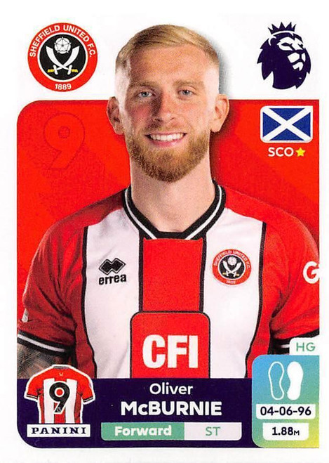 #538 Oliver McBurnie (Sheffield United) Panini Premier League 2024 Sticker Collection