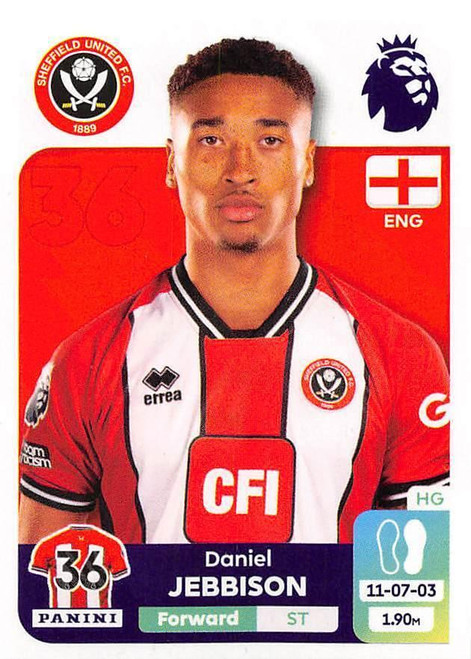 #542 Daniel Jebbison (Sheffield United) Panini Premier League 2024 Sticker Collection