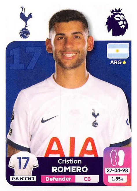 #555 Cristian Romero (Tottenham Hotspur) Panini Premier League 2024 Sticker Collection