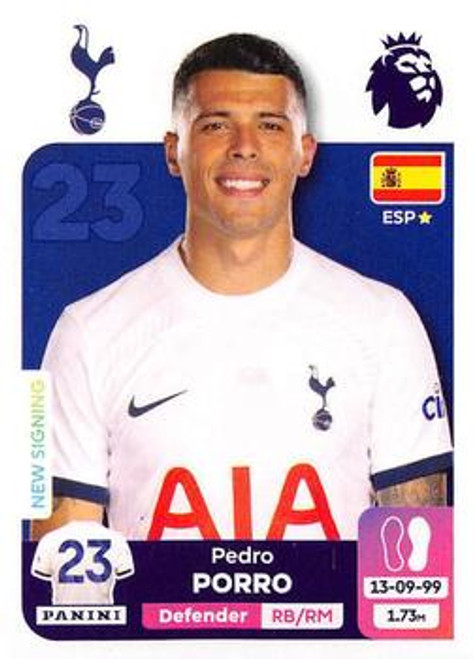 #556 Pedro Porro (Tottenham Hotspur) Panini Premier League 2024 Sticker Collection