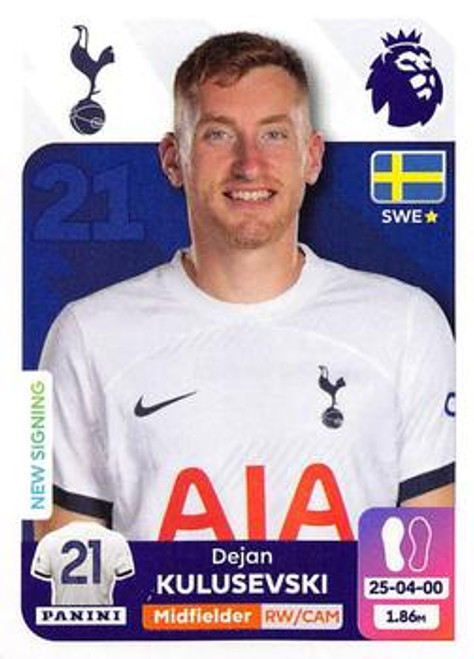 #565 Dejan Kulusevski (Tottenham Hotspur) Panini Premier League 2024 Sticker Collection