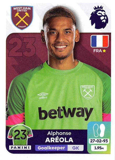 #581 Alphonse Areola (West Ham United) Panini Premier League 2024 Sticker Collection