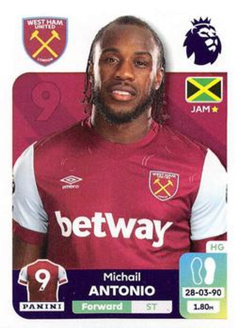 #596 Michail Antonio (West Ham United) Panini Premier League 2024 Sticker Collection