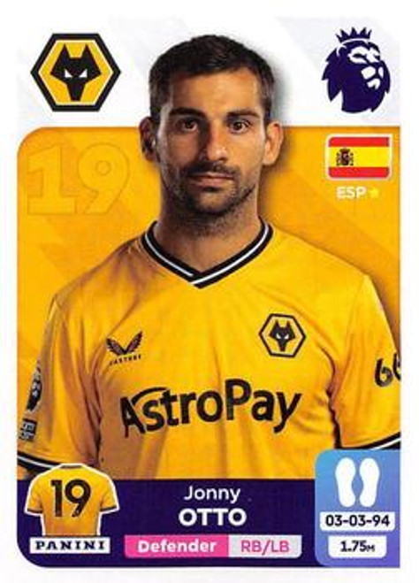 #616 Jonny Otto (Wolverhampton Wanderers) Panini Premier League 2024 Sticker Collection