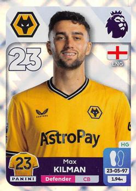 #618 Max Kilman (Wolverhampton Wanderers) Panini Premier League 2024 Sticker Collection