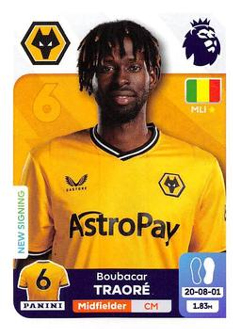 #620 Boubacar Traore (Wolverhampton Wanderers) Panini Premier League 2024 Sticker Collection