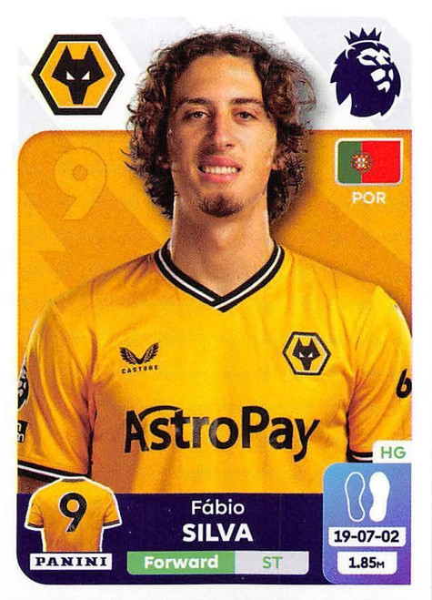 #626 Fabio Silva (Wolverhampton Wanderers) Panini Premier League 2024 Sticker Collection