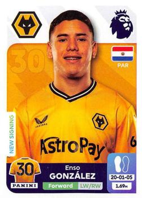 #629 Enzo Gonzalez (Wolverhampton Wanderers) Panini Premier League 2024 Sticker Collection