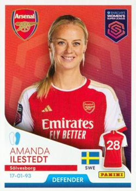 #57 Amanda Ilestedt (Arsenal) Panini Women's Super League 2024 Sticker Collection