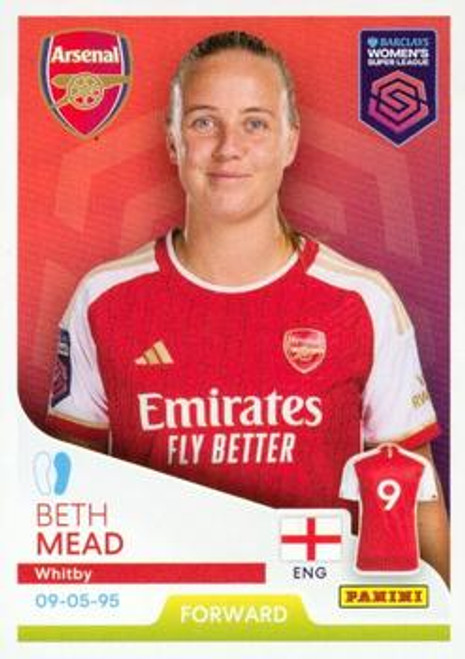 #62 Beth Mead (Arsenal) Panini Women's Super League 2024 Sticker Collection
