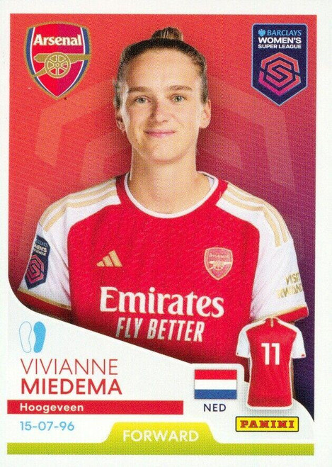 #63 Vivianna Miedema (Arsenal) Panini Women's Super League 2024 Sticker Collection