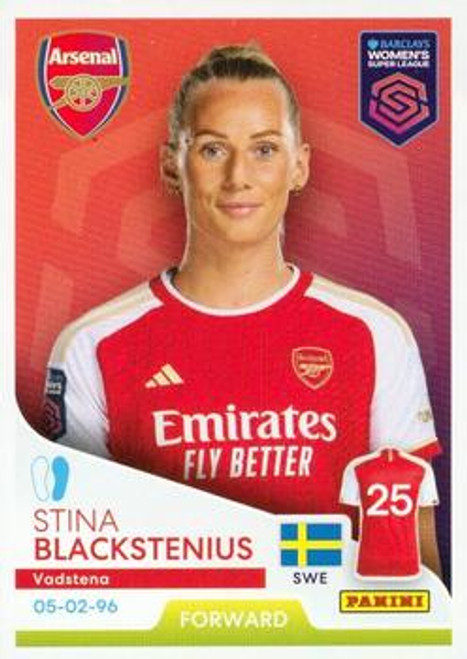 #66 Stina Blackstenius (Arsenal) Panini Women's Super League 2024 Sticker Collection