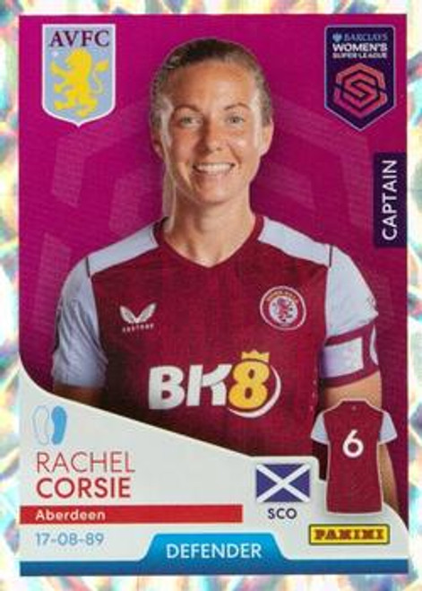 #71 Rachel Corsie (Aston Villa) Panini Women's Super League 2024 Sticker Collection