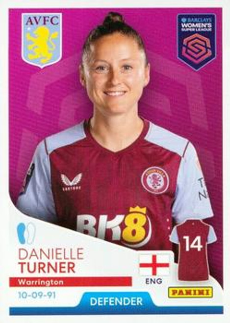 #72 Danielle Turner (Aston Villa) Panini Women's Super League 2024 Sticker Collection