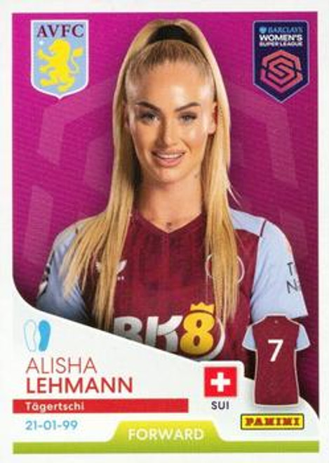 #79 Alisha Lehmann (Aston Villa) Panini Women's Super League 2024 Sticker Collection