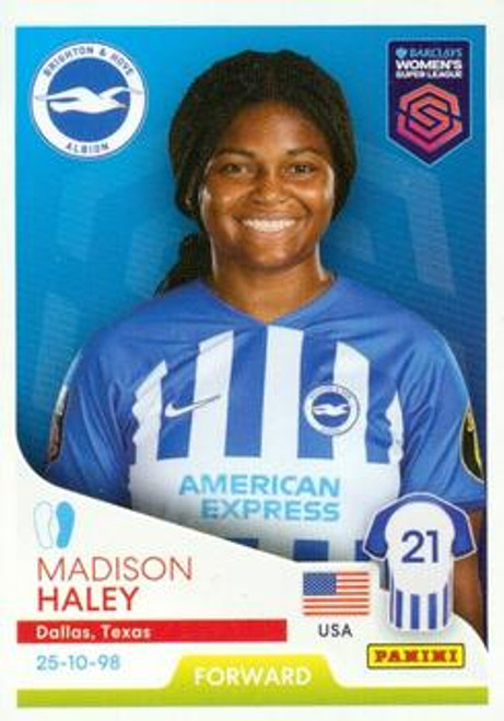 #100 Madison Haley (Brighton & Hove Albion) Panini Women's Super League 2024 Sticker Collection