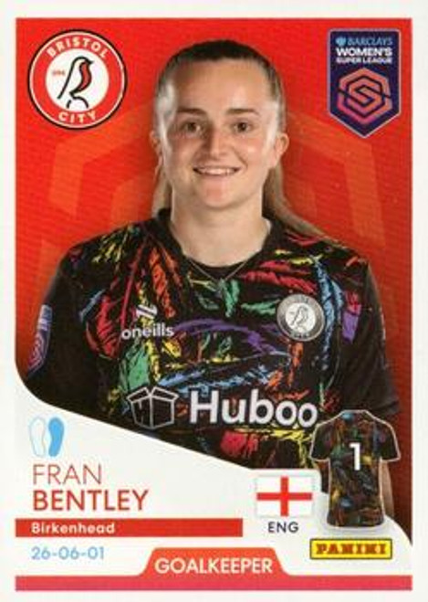 #102 Fran Bentley (Bristol City) Panini Women's Super League 2024 Sticker Collection