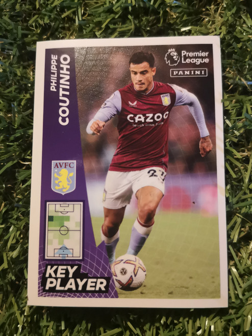 #109 Philippe Coutinho KEY PLAYER (Aston Villa) Panini Premier League 2023 Sticker Collection