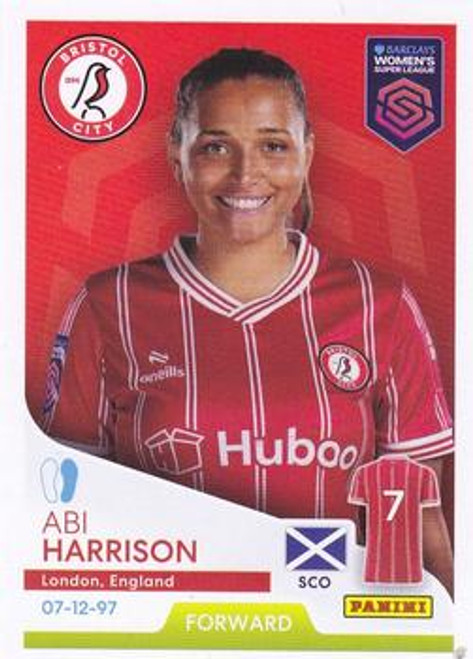 #112 Abi Harrison (Bristol City) Panini Women's Super League 2024 Sticker Collection
