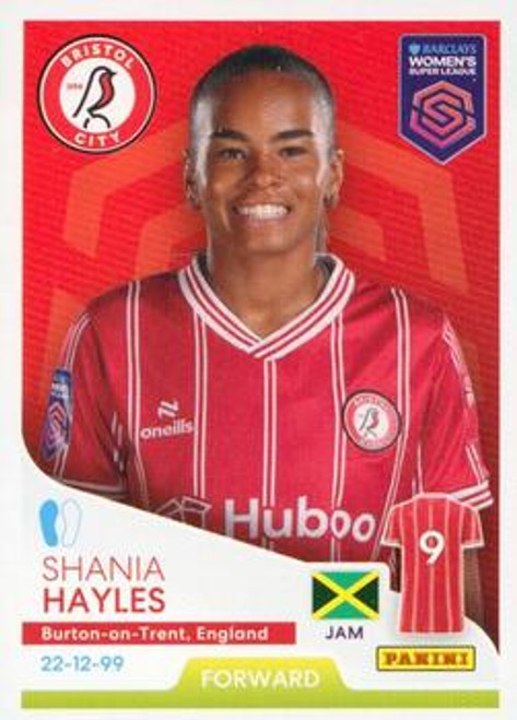 #113 Shania Hayles (Bristol City) Panini Women's Super League 2024 Sticker Collection