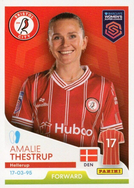 #114 Amalie Thestrup (Bristol City) Panini Women's Super League 2024 Sticker Collection